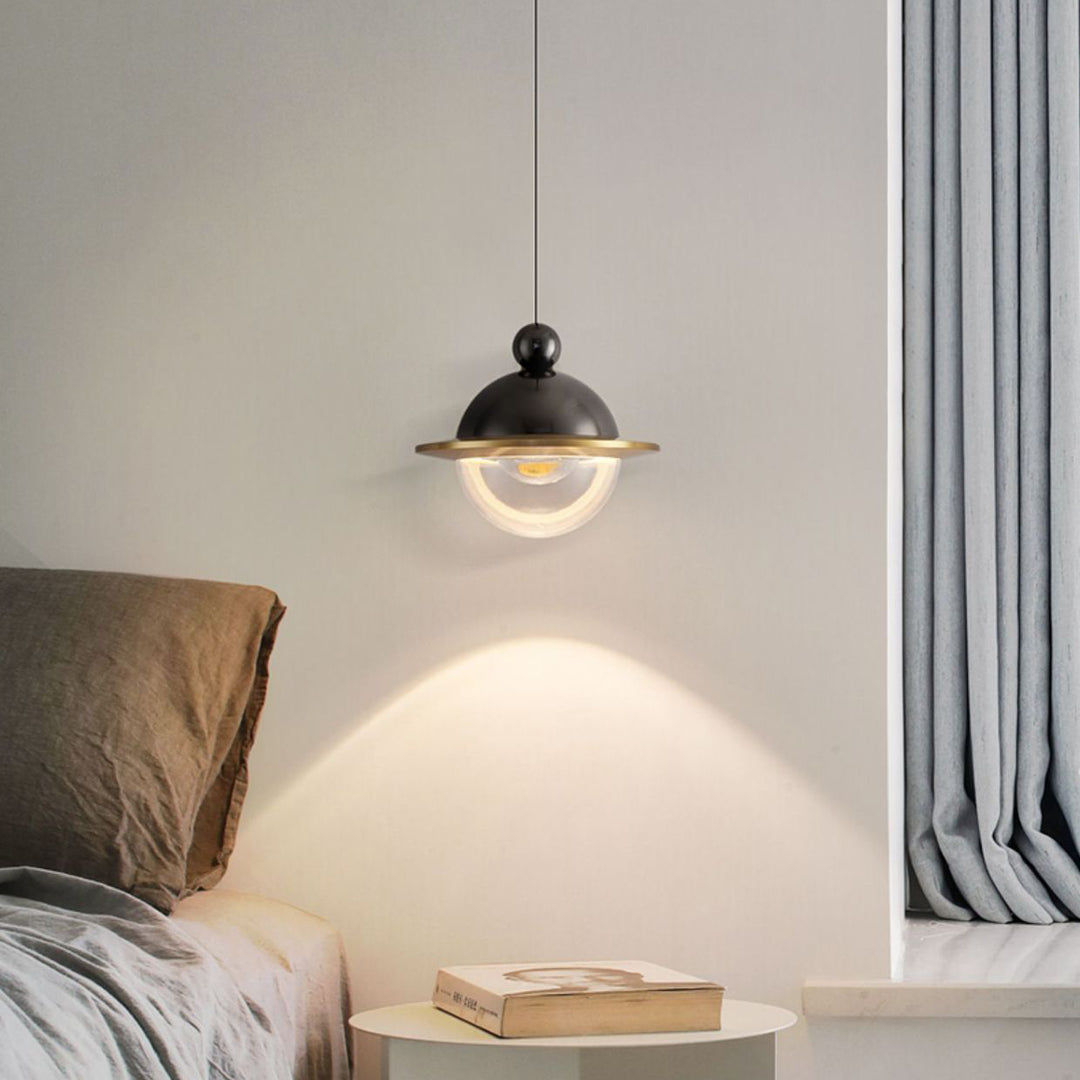 Lámpara colgante LED de aluminio acrílico con forma de OVNI nórdico contemporáneo para dormitorio 