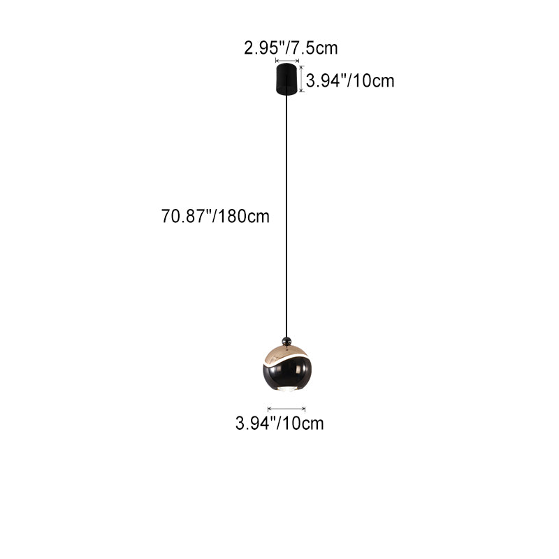 Zeitgenössische Nordic Ball Aluminium Hardware LED Pendelleuchte für Schlafzimmer 