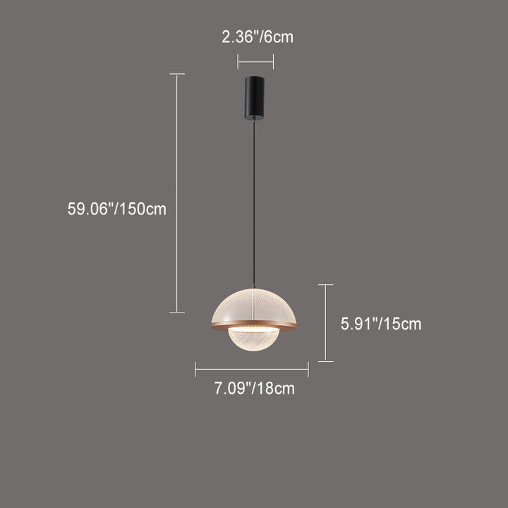 Zeitgenössische skandinavische Halbkreis-Spleißung Kohlenstoffstahl Acryl LED Pendelleuchte für Esszimmer 