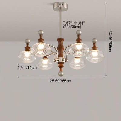 ثريات LED زجاجية حديدية مستديرة عصرية لغرفة المعيشة 