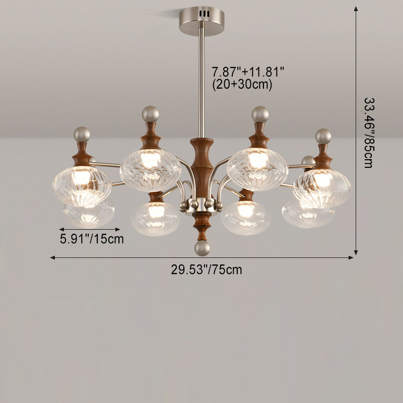 ثريات LED زجاجية حديدية مستديرة عصرية لغرفة المعيشة 
