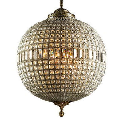 Traditioneller französischer runder Ball Kristall Kupfer 1/3/5 - Lichtkronleuchter für das Esszimmer 