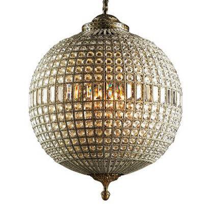 Traditioneller französischer runder Ball Kristall Kupfer 1/3/5 - Lichtkronleuchter für das Esszimmer 