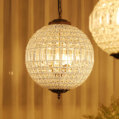 Traditioneller französischer runder Ball Kristall Kupfer 1/3/5 - Lichtkronleuchter für das Esszimmer 