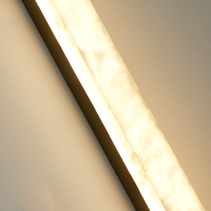 Traditionelle chinesische lange Streifen-Kupfer-Marmor-LED-Wandleuchte für das Wohnzimmer 