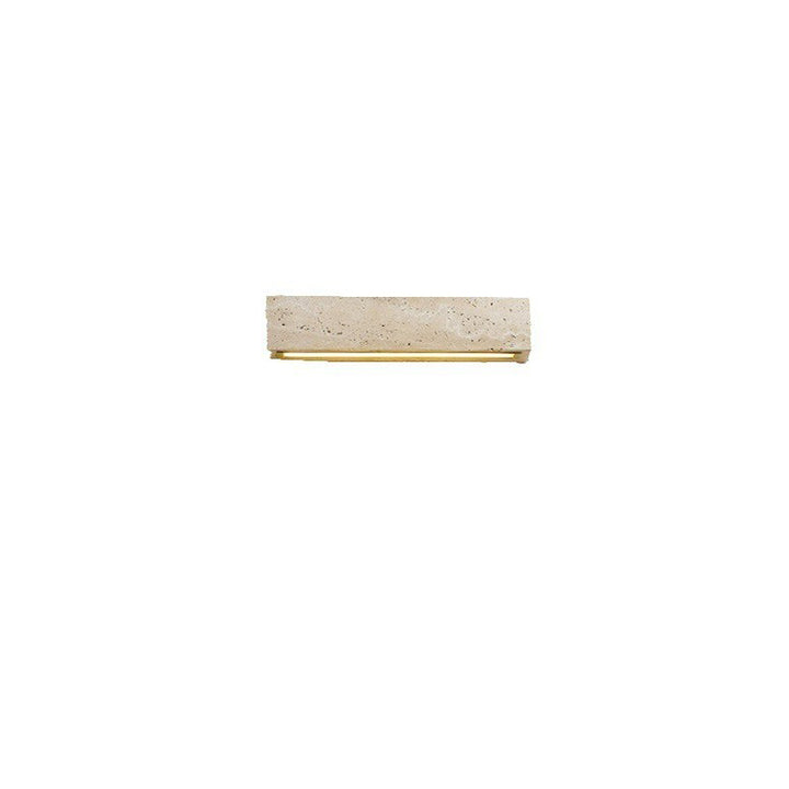 Traditional Rustic Rectangle Cube Yellow Travertine LED Wall Sconce Lamp For Bedroom