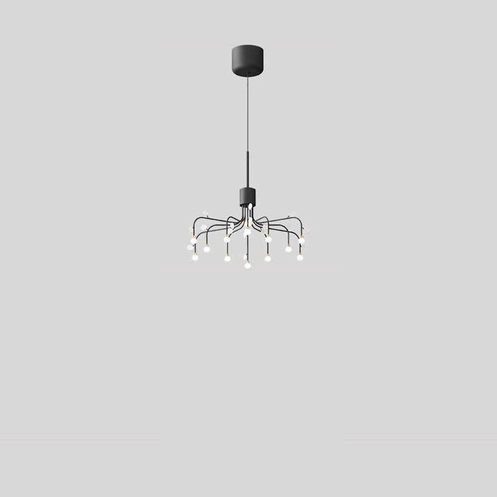 Contemporary Nordic Round Dots Iron Aluminum Acrylic LED Chandeliers For Living Room
