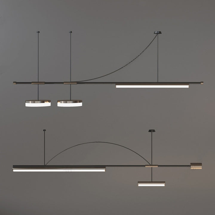 Moderne Schlichtheit Aluminium Eisen LED Kronleuchter Insel Licht für Esszimmer 
