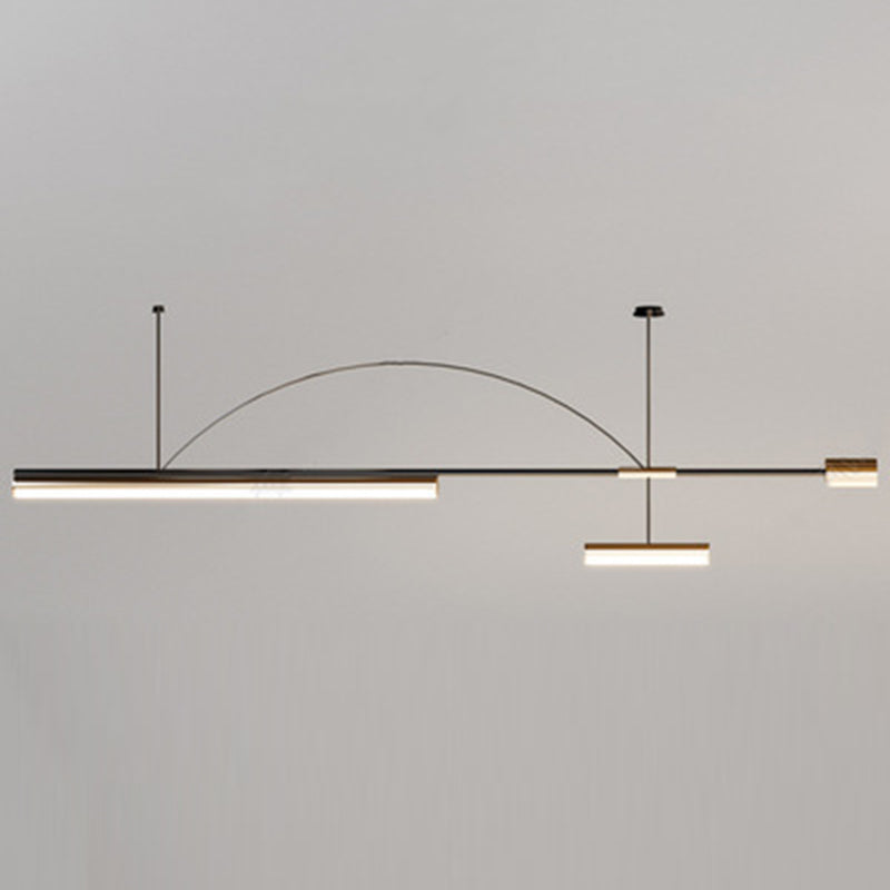 Moderne Schlichtheit Aluminium Eisen LED Kronleuchter Insel Licht für Esszimmer 