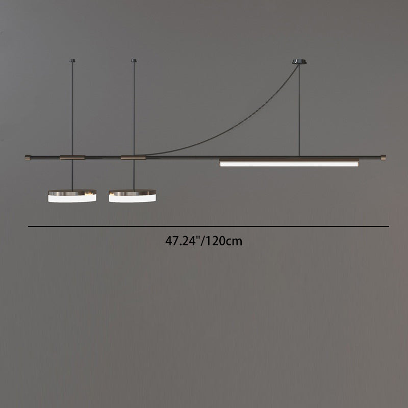 Moderne Schlichtheit Aluminium Eisen LED Kronleuchter Insel Licht für Esszimmer 