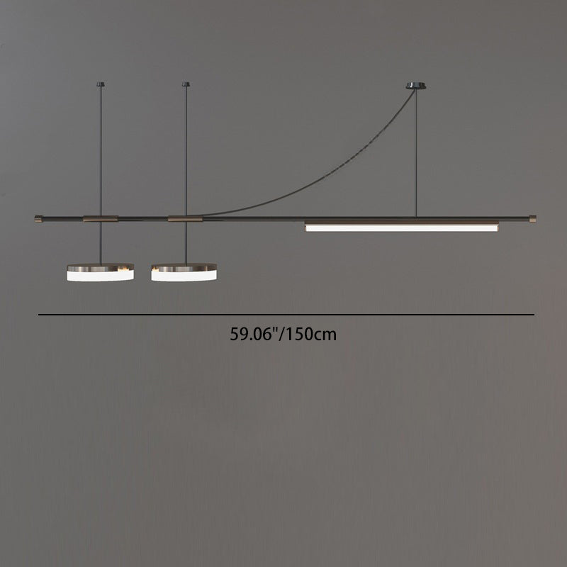 Moderne Schlichtheit Aluminium Eisen LED Kronleuchter Insel Licht für Esszimmer 