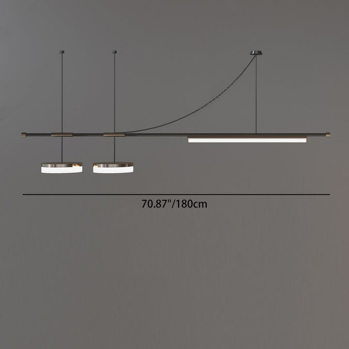 Moderne Schlichtheit Aluminium Eisen LED Kronleuchter Insel Licht für Esszimmer 