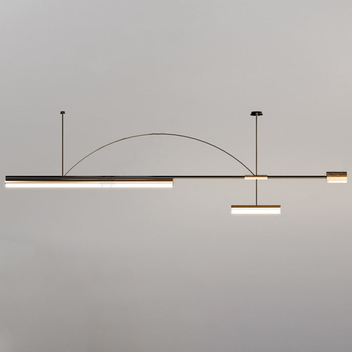 Moderne Schlichtheit Aluminium Eisen LED Kronleuchter Insel Licht für Esszimmer 