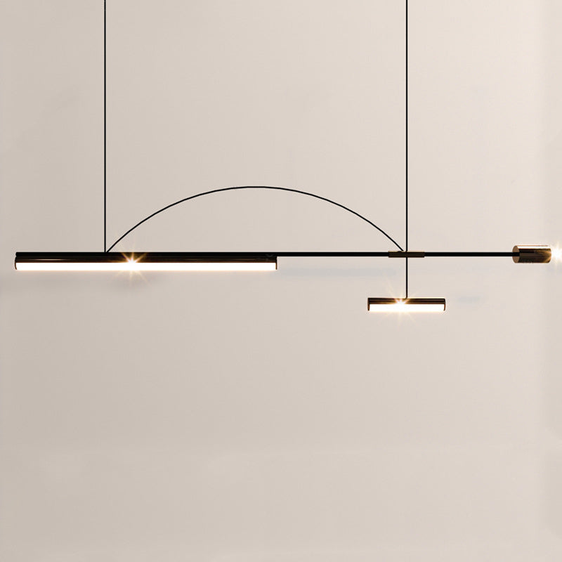 Moderne Schlichtheit Aluminium Eisen LED Kronleuchter Insel Licht für Esszimmer 