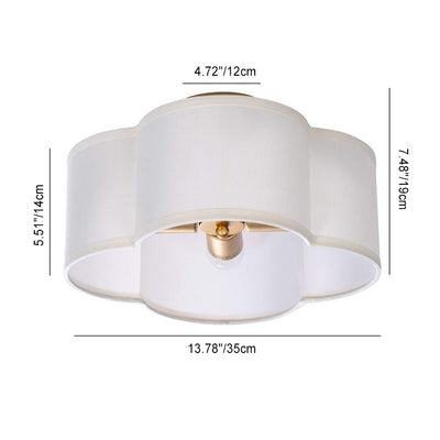 Contemporary Simplicity Fabric Iron Hardware 4 - Light Semi-Flush Mount Light For Living Room
