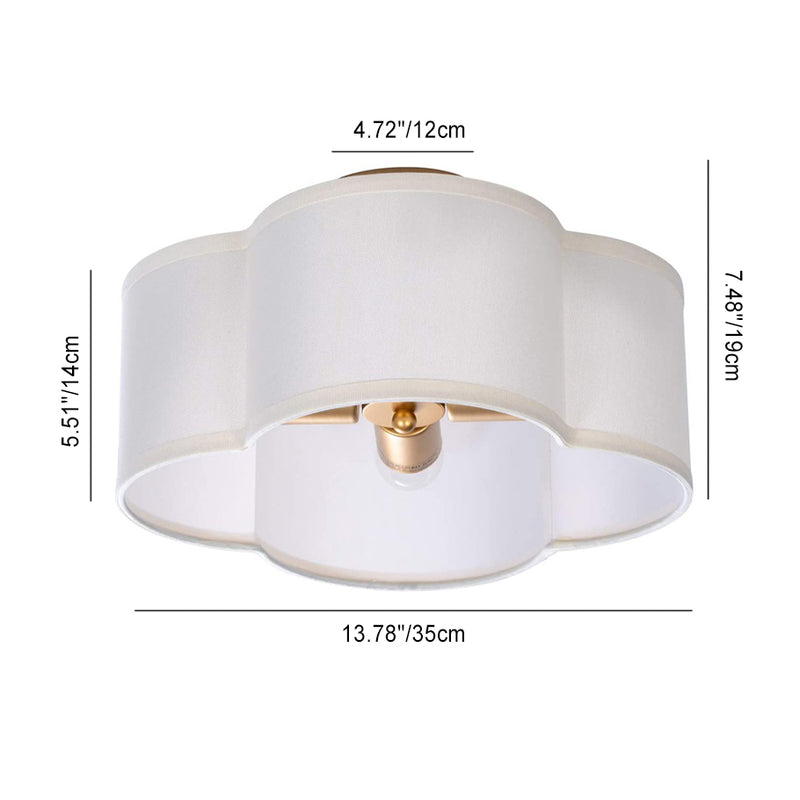 Contemporary Simplicity Fabric Iron Hardware 4 - Light Semi-Flush Mount Light For Living Room