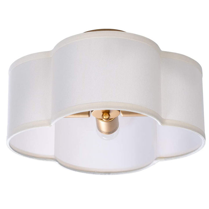 Zeitgenössische Schlichtheit Stoff Eisen Hardware 4 - Licht Semi-Flush Mount Licht für Wohnzimmer 