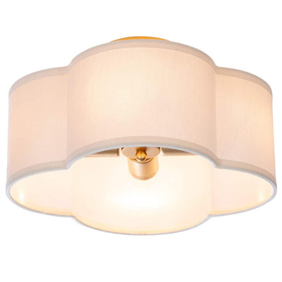 Contemporary Simplicity Fabric Iron Hardware 4 - Light Semi-Flush Mount Light For Living Room