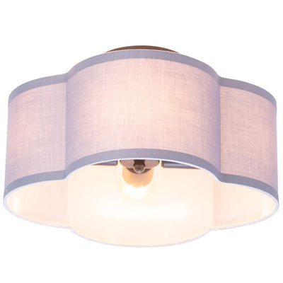 Contemporary Simplicity Fabric Iron Hardware 4 - Light Semi-Flush Mount Light For Living Room