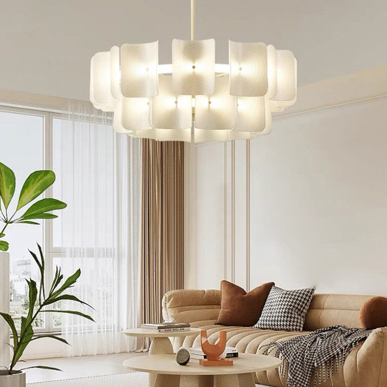 Traditionelle japanische Kuppel Aluminium Acryl LED-Kronleuchter für das Wohnzimmer 