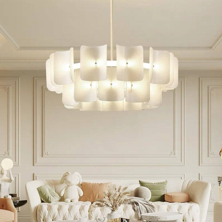 Traditionelle japanische Kuppel Aluminium Acryl LED-Kronleuchter für das Wohnzimmer 