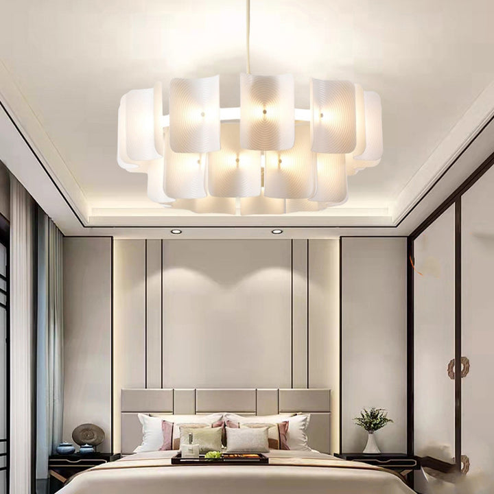 Traditionelle japanische Kuppel Aluminium Acryl LED-Kronleuchter für das Wohnzimmer 