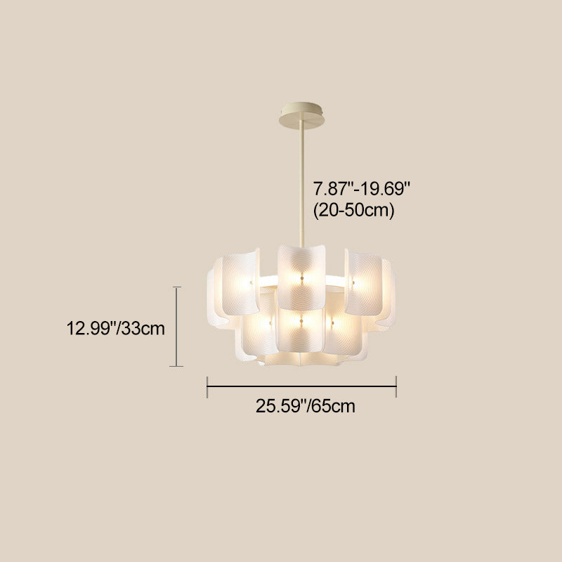 Traditionelle japanische Kuppel Aluminium Acryl LED-Kronleuchter für das Wohnzimmer 