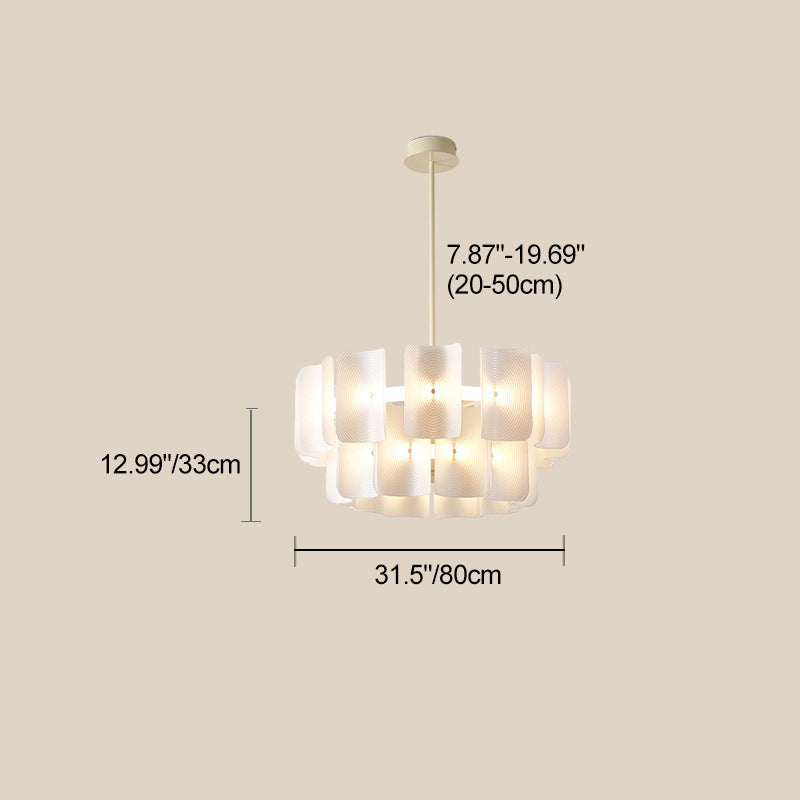 Traditionelle japanische Kuppel Aluminium Acryl LED-Kronleuchter für das Wohnzimmer 