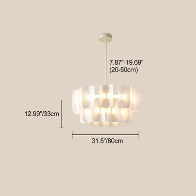 Lustres LED en acrylique et aluminium japonais traditionnels pour le salon 