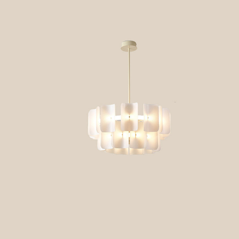 Lustres LED en acrylique et aluminium japonais traditionnels pour le salon 