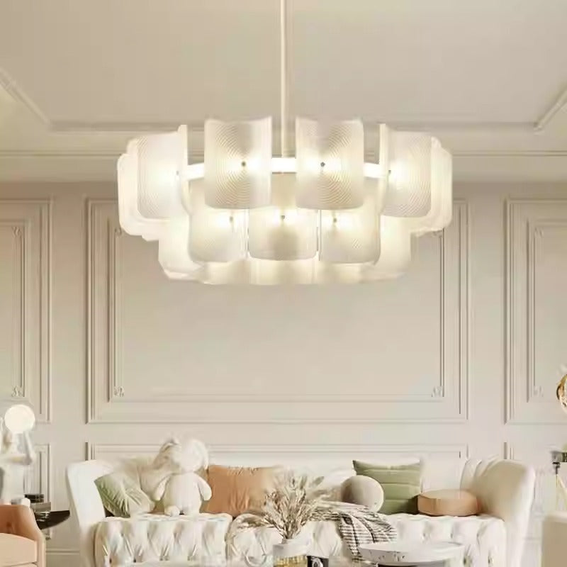 Lustres LED en acrylique et aluminium japonais traditionnels pour le salon 