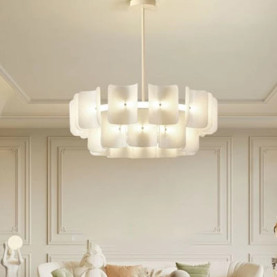 Lustres LED en acrylique et aluminium japonais traditionnels pour le salon 