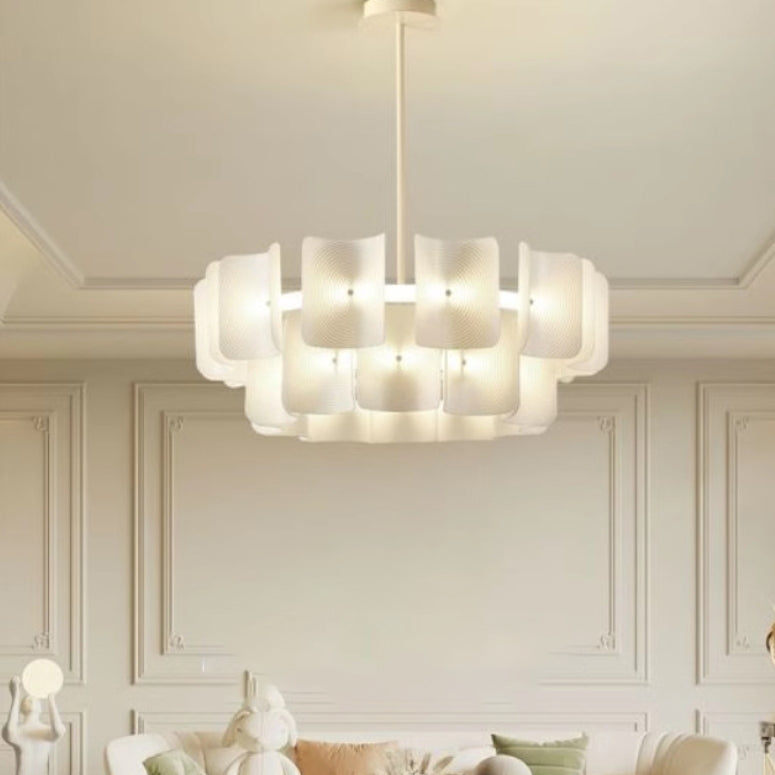 Lustres LED en acrylique et aluminium japonais traditionnels pour le salon 