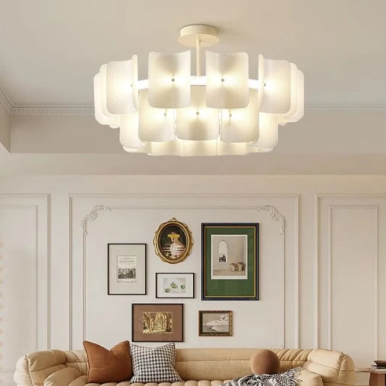 Lustres LED en acrylique et aluminium japonais traditionnels pour le salon 