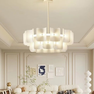 Lustres LED en acrylique et aluminium japonais traditionnels pour le salon 