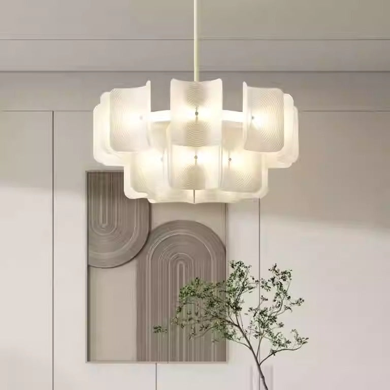 Lustres LED en acrylique et aluminium japonais traditionnels pour le salon 