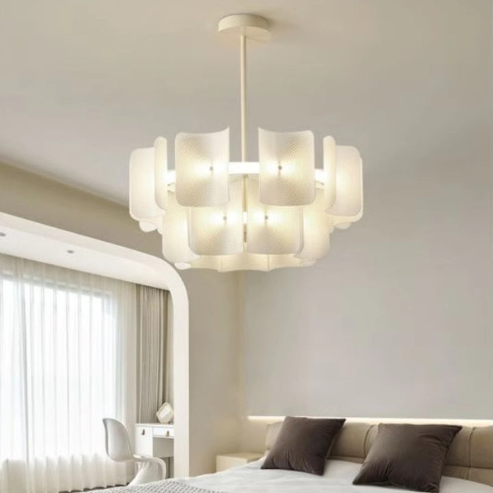 Traditionelle japanische Kuppel Aluminium Acryl LED-Kronleuchter für das Wohnzimmer 