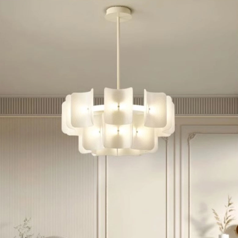 Lustres LED en acrylique et aluminium japonais traditionnels pour le salon 