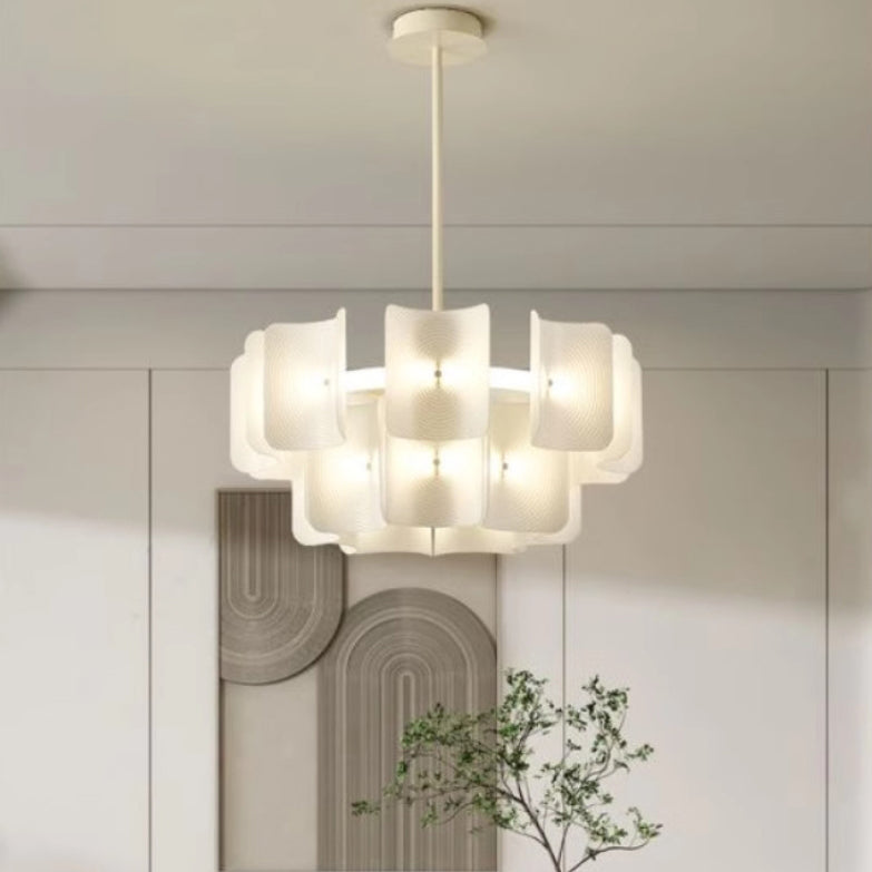 Lustres LED en acrylique et aluminium japonais traditionnels pour le salon 