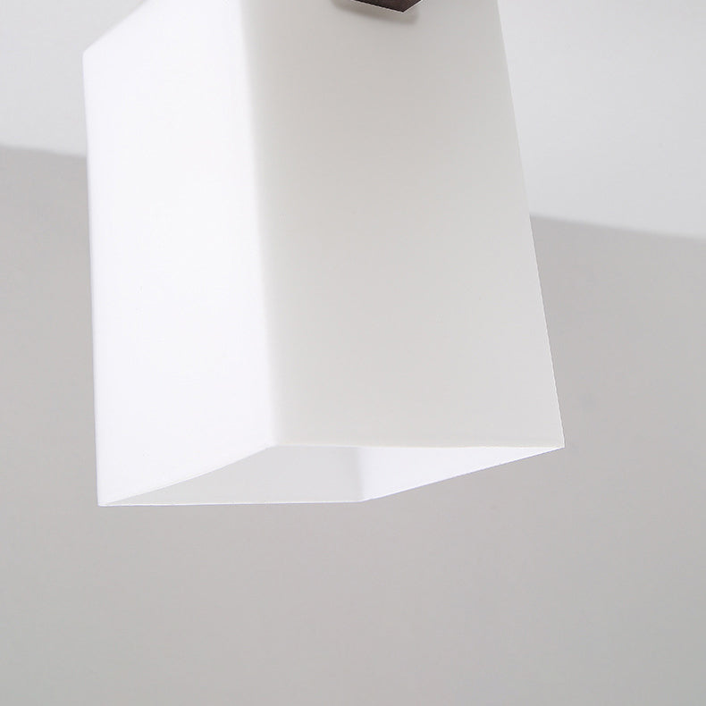 Modern Simplicity Square Acrylic Rubber Wood 4/6/8 - Light Semi-Flush Mount Ceiling Light For Living Room