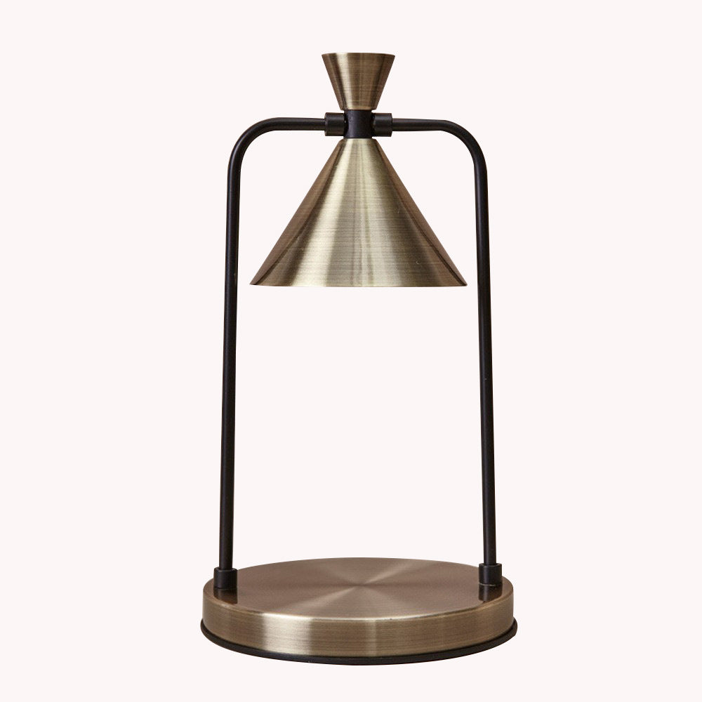Lampe de table contemporaine rétro à abat-jour en cône de fer et base en acier à 1 lumière effet cire fondue pour chambre 
