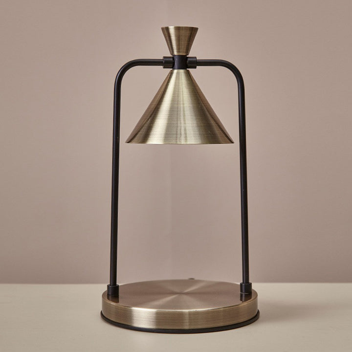 Lampe de table contemporaine rétro à abat-jour en cône de fer et base en acier à 1 lumière effet cire fondue pour chambre 