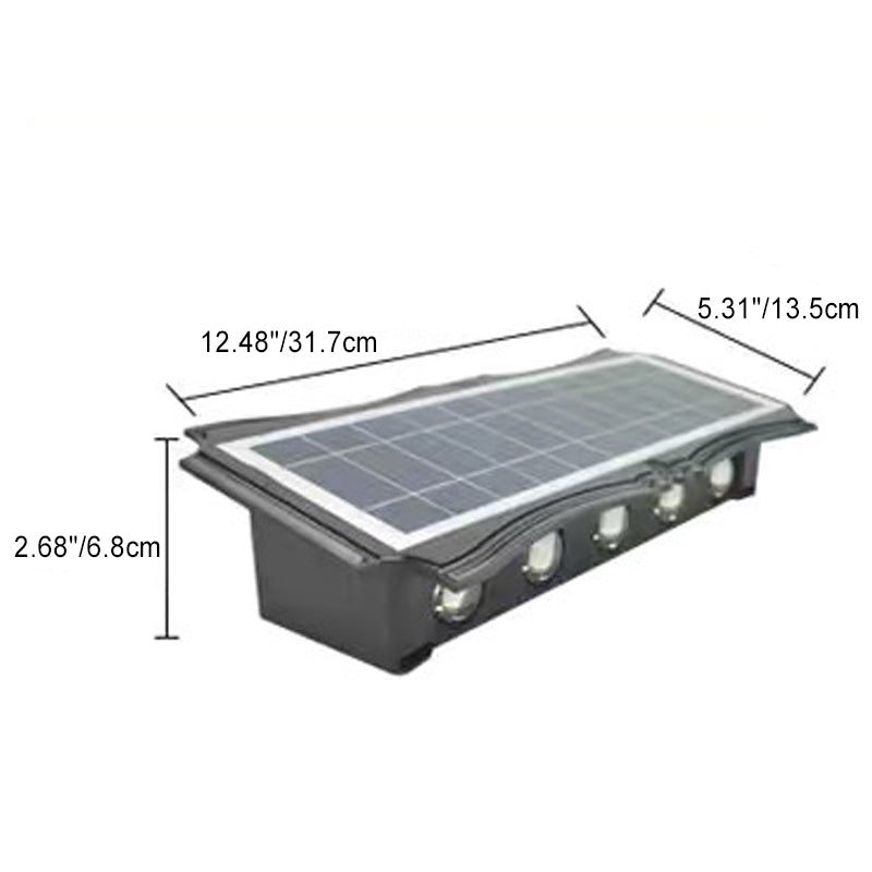 Lámpara de Aplique de Pared LED para Exteriores de Silicona ABS Impermeable Solar de Rectángulo de Simplicidad Moderna para Patio Exterior 
