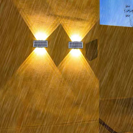 Moderne Einfachheit Solar Wasserdichte Rechteckige Silikon ABS LED Außenwandleuchte Für Außenbereich Terrasse 