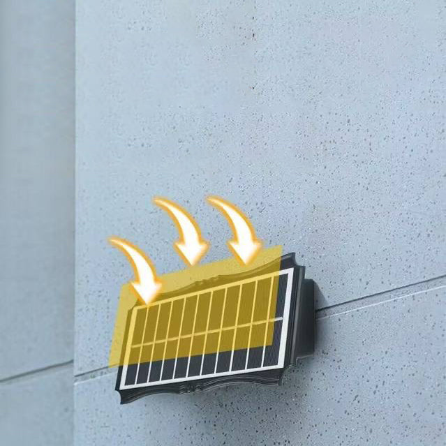Lámpara de Aplique de Pared LED para Exteriores de Silicona ABS Impermeable Solar de Rectángulo de Simplicidad Moderna para Patio Exterior 