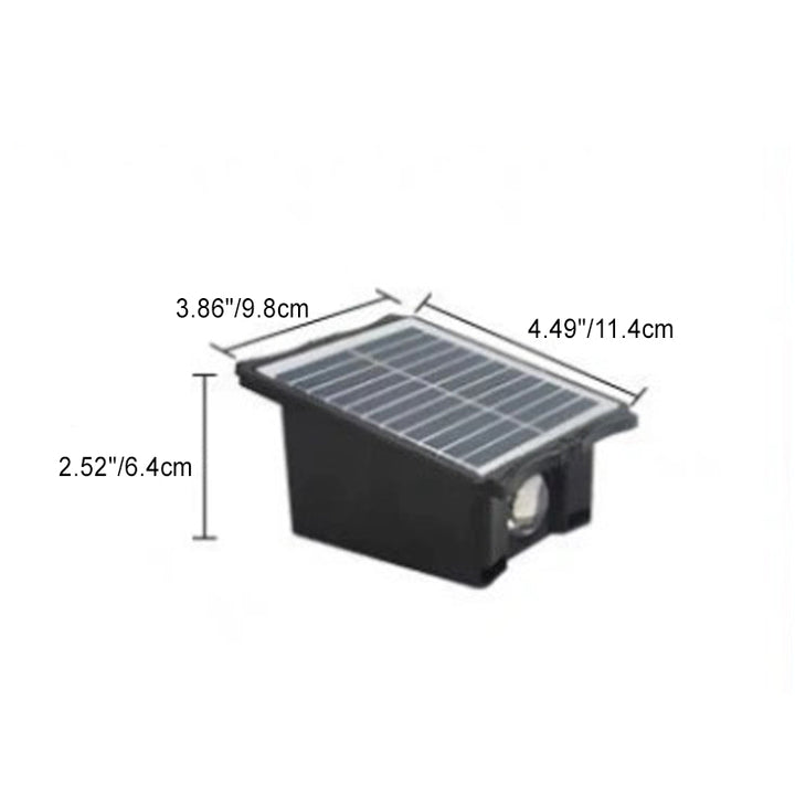 Moderne Einfachheit Solar Wasserdichte Rechteckige Silikon ABS LED Außenwandleuchte Für Außenbereich Terrasse 