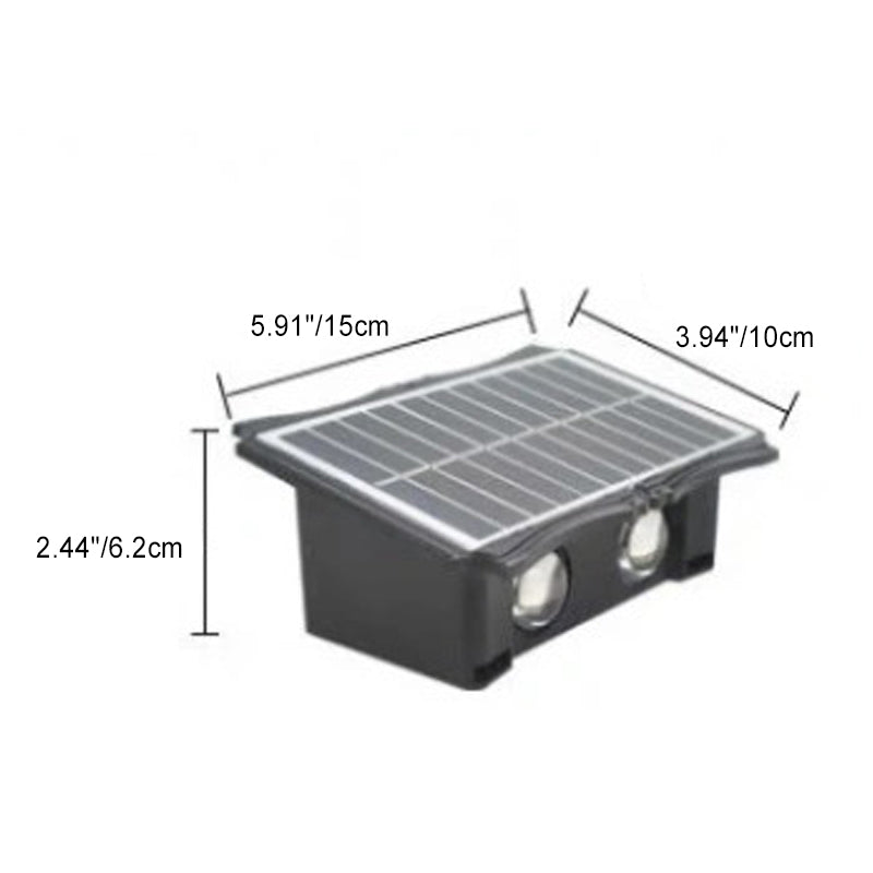 Moderne Einfachheit Solar Wasserdichte Rechteckige Silikon ABS LED Außenwandleuchte Für Außenbereich Terrasse 