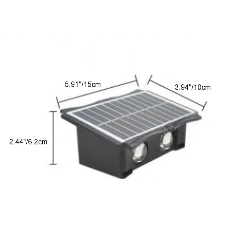 Moderne Einfachheit Solar Wasserdichte Rechteckige Silikon ABS LED Außenwandleuchte Für Außenbereich Terrasse 