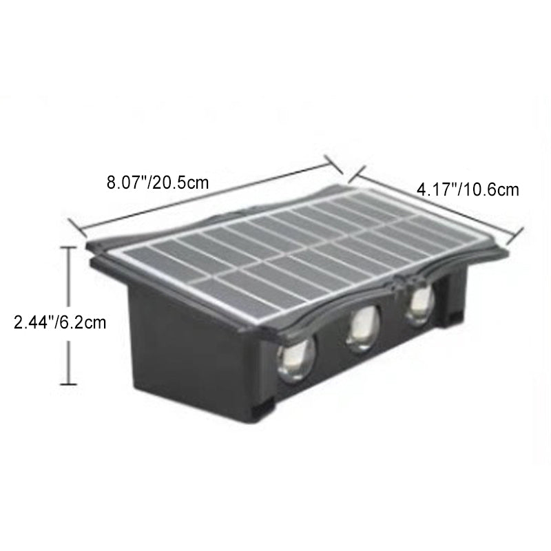 Moderne Einfachheit Solar Wasserdichte Rechteckige Silikon ABS LED Außenwandleuchte Für Außenbereich Terrasse 