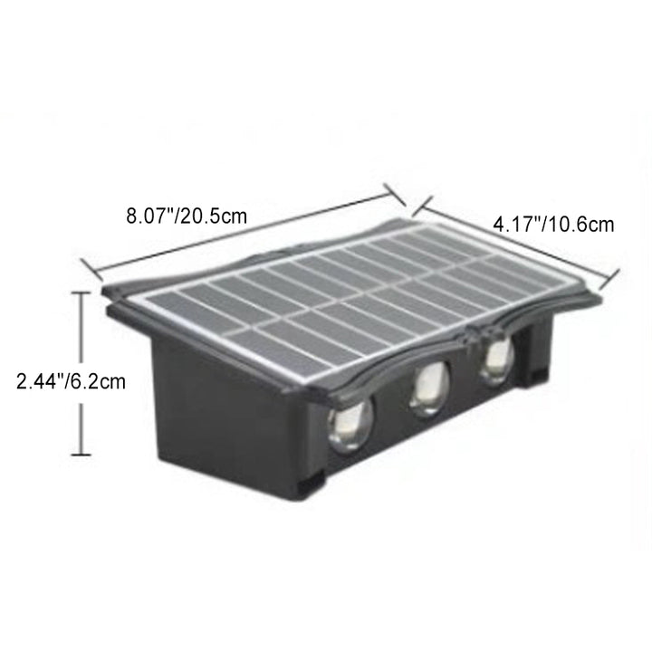 Moderne Einfachheit Solar Wasserdichte Rechteckige Silikon ABS LED Außenwandleuchte Für Außenbereich Terrasse 